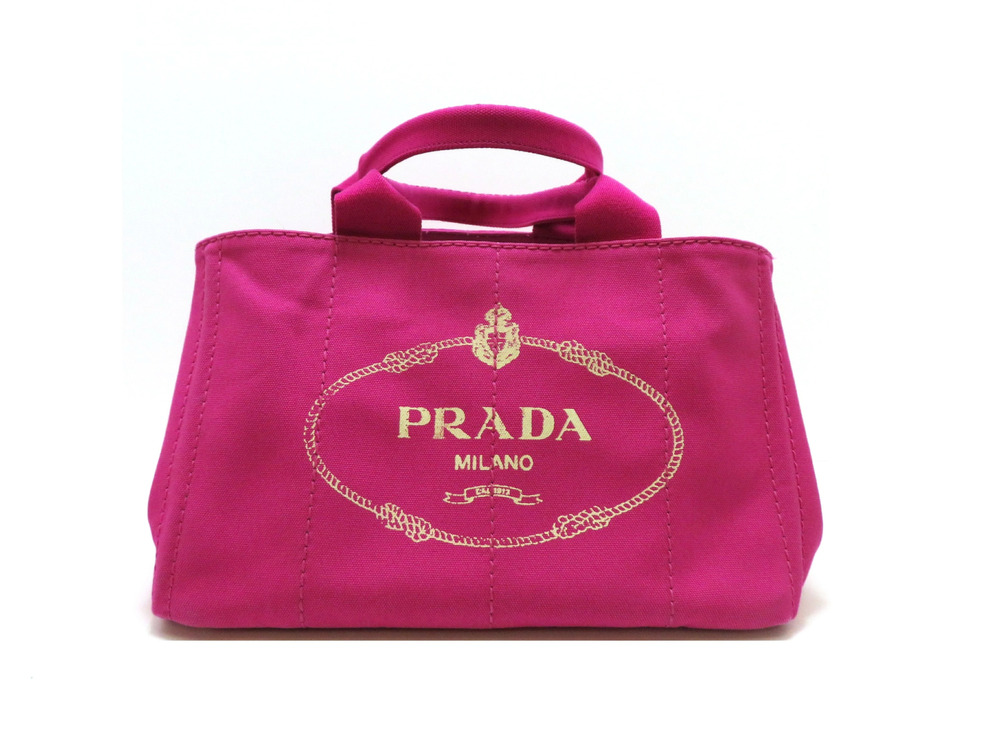 Prada Canapa canvas tote bag Fuschia Pink FUXIA
